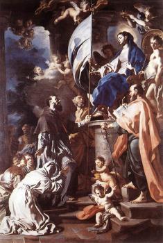 弗朗西斯科 索利梅納 St Bonaventura Receiving The Banner Of St Sepulchre From The Madonna